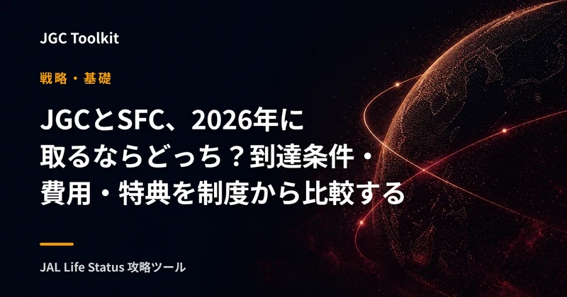 JGCとSFC、2026年に取るならどっち？到達条件・費用・特典を制度から比較する