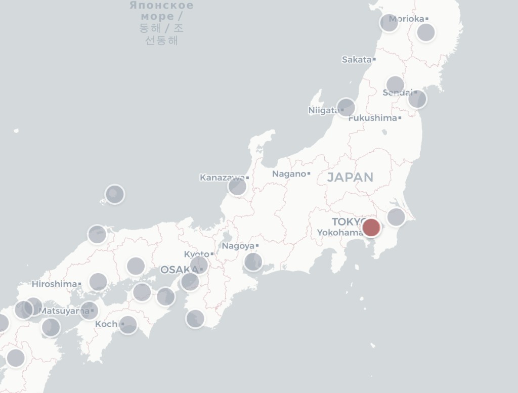 地図上の空港マーカー